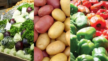 colagem de alimentos frescos