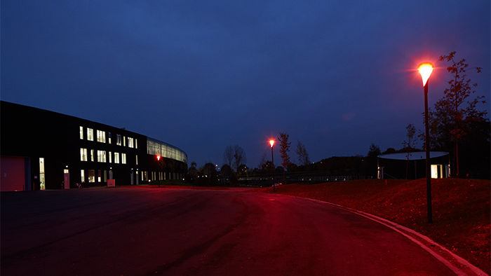 No parque de estacionamento do Venco Campus, os equipamentos Philips UrbanStar estão equipados com lâmpadas ClearField
