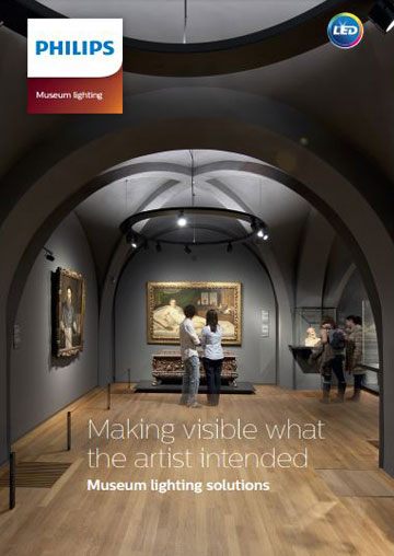 Brochura da iluminação para museus