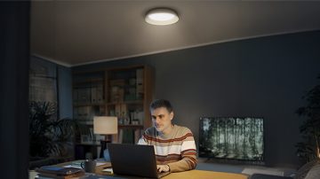 Luz de teto em ambiente de home office