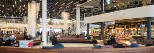 Iluminação circular no Aeroporto Schiphol